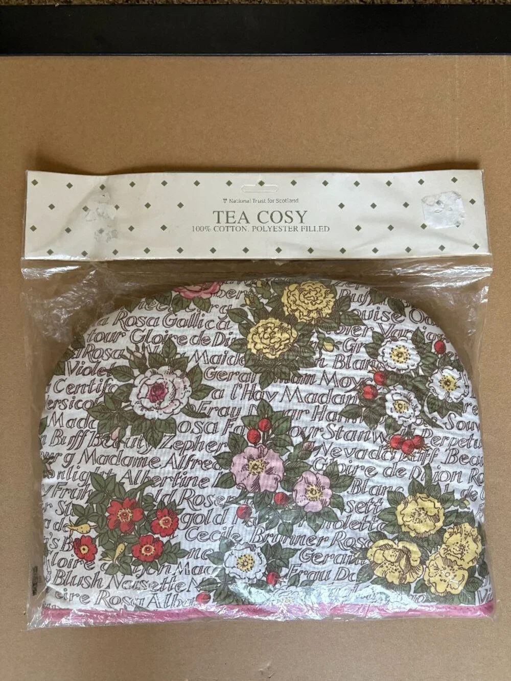 National Trust For Scotland Tea Cosy Teapot Cover Historic Roses Cotton Made UK